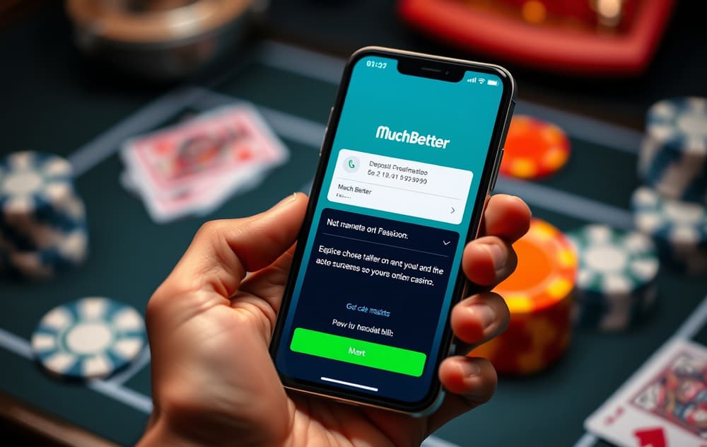 MuchBetter-appen viser bekreftelse på innskudd til nettcasino