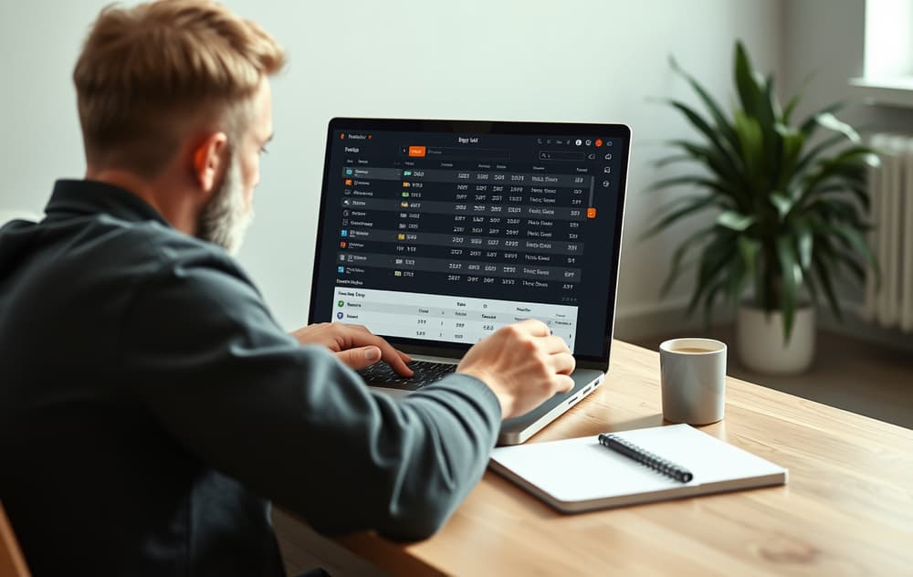 En norsk spiller sammenligner odds på flere bettingsider på en bærbar PC.