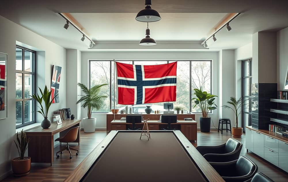 Live dealer i studio med rulettbord og norske referanser